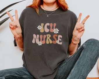 Comfort Colors® ICU Nurse T-Shirt, Intensive Care Unit Shirt, RT Critical Care Tee, Nurse Appreciation, Icu Crew T-Shirt,Gift for ICU Nurse