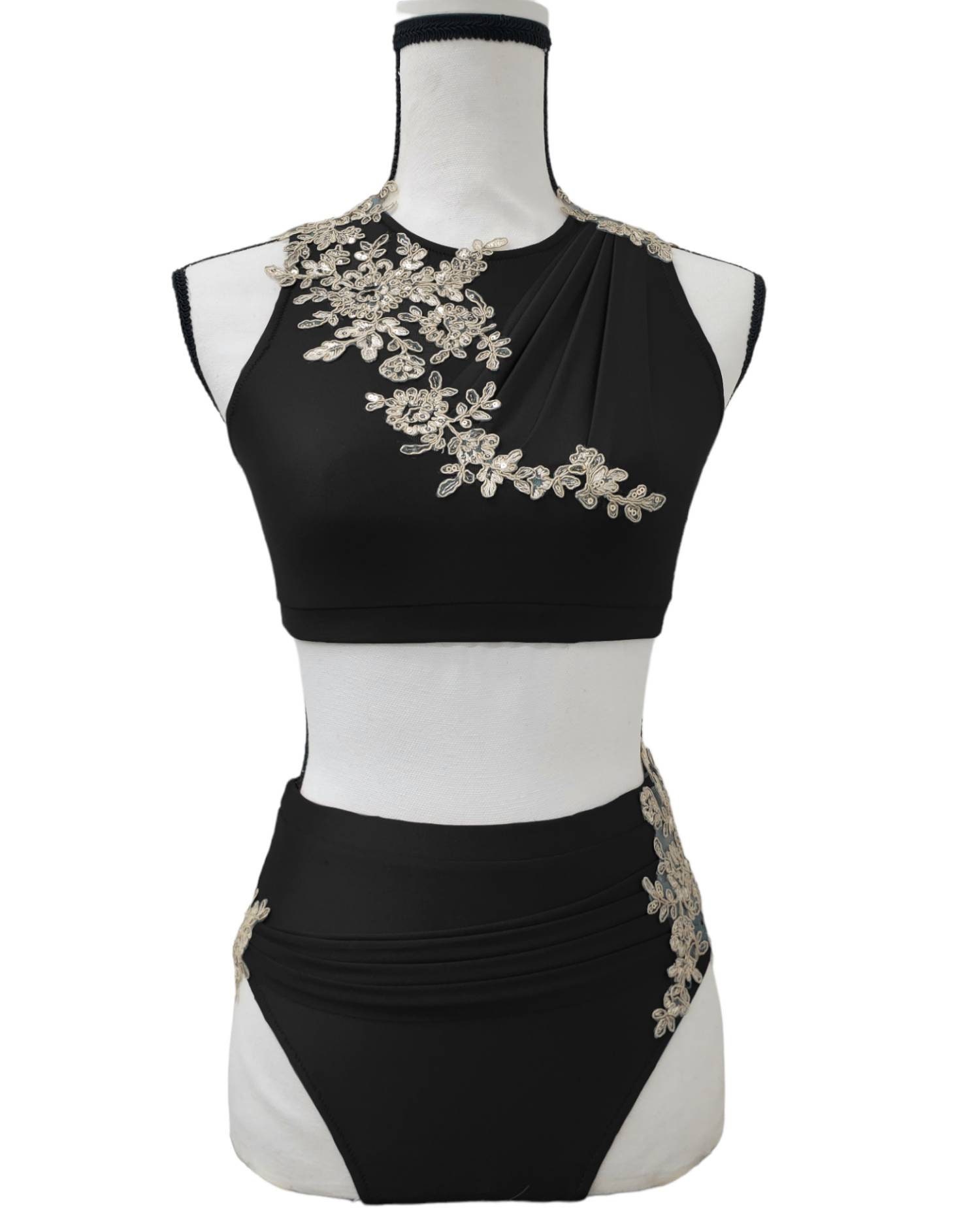 Black Feather 1pc Dance Costume