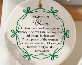 21st Birthday Ornament Personalized, 21st Birthday Gift for Daughter, Son, Friend, 21st Birthday Keepsake, 21st Christmas Ornament Daughter