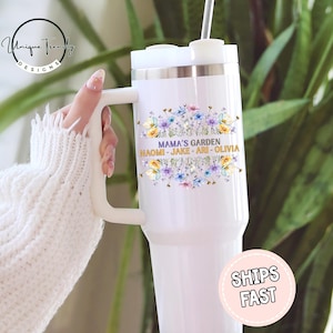 Custom Grandma Garden Tumbler Gift Grandma Garden Tumbler with Handle Gifts for Grandma for Birthday Travel Mug Grandma Cup Gift for Grandma