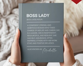 Personalized Boss Lady Journal Boss Lady Gift, Boss Lady Birthday Gift, Retirement Gift for Boss, Thank you present for Manager Appreciation