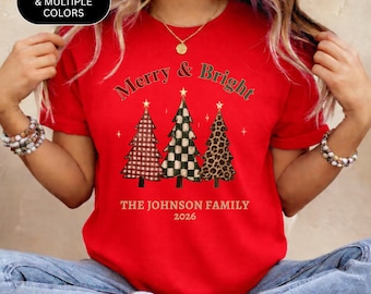 Family Christmas Shirts 2026, Matching Family Christmas Shirts, Christmas Family Outfit, Holiday Shirts, Christmas Travel Tees Personalized