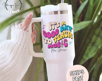 Music Teacher Tumbler Music Teacher 40oz Tumbler with Handle Gift for Music Teacher Appreciation Gift Music Teacher Travel Mug Music Teacher