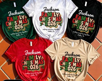 Christmas Shirt Family Vacation, Christmas Shirt Family Matching Personalized, Family Christmas Shirts 2026, Holliday  Family Shirts Outfits