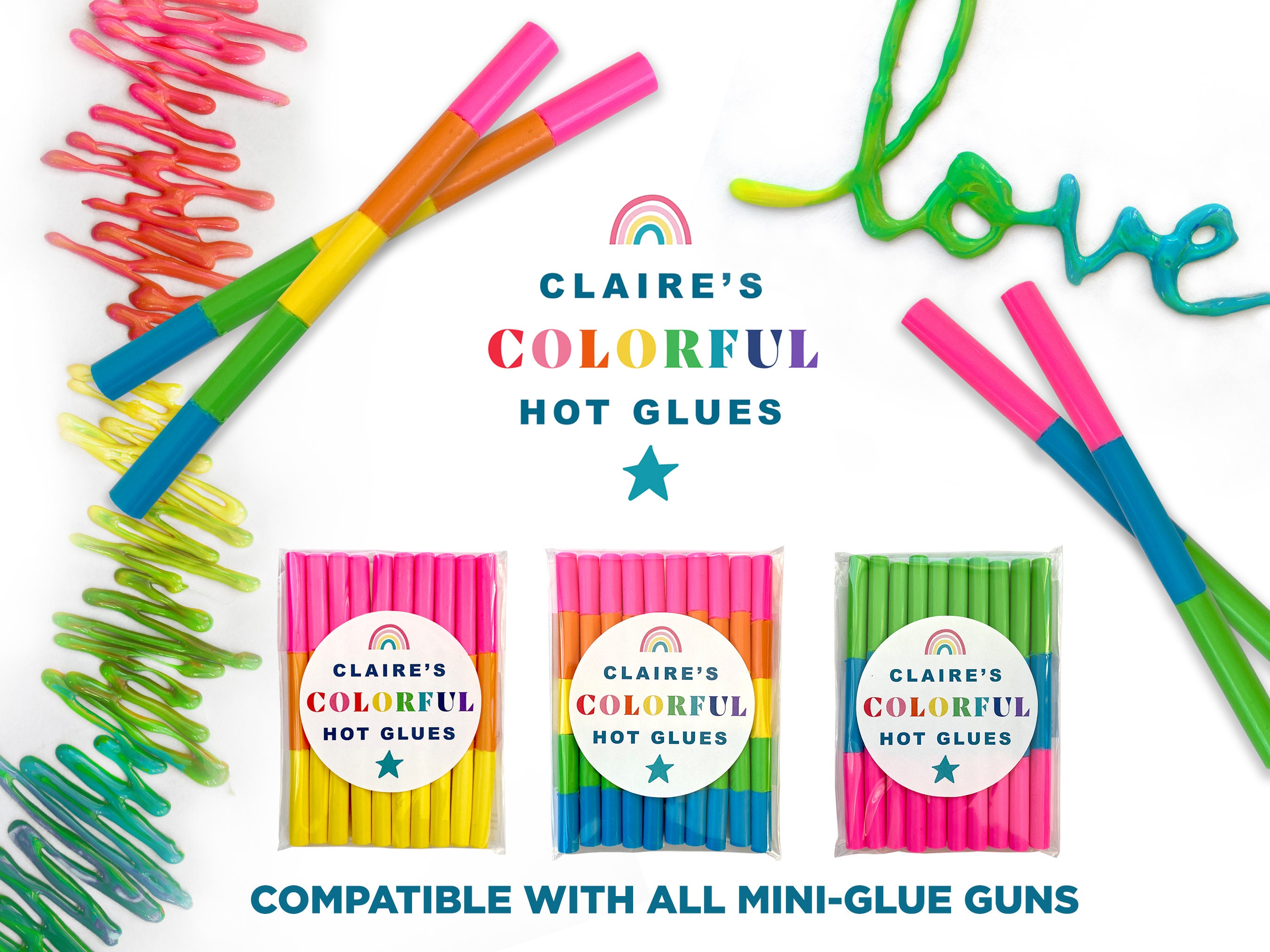 Colored Hot Glue Sticks Light Blue Opaque for Mini Glue Guns Kawaii Decoden  Dual Temperature High Low Hotglue Deco Sauce 