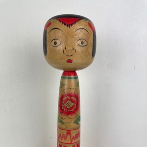 Vintage Japanese Kokeshi Nakanosawa style 31cm very unique signed 1970/80s good condition Rare