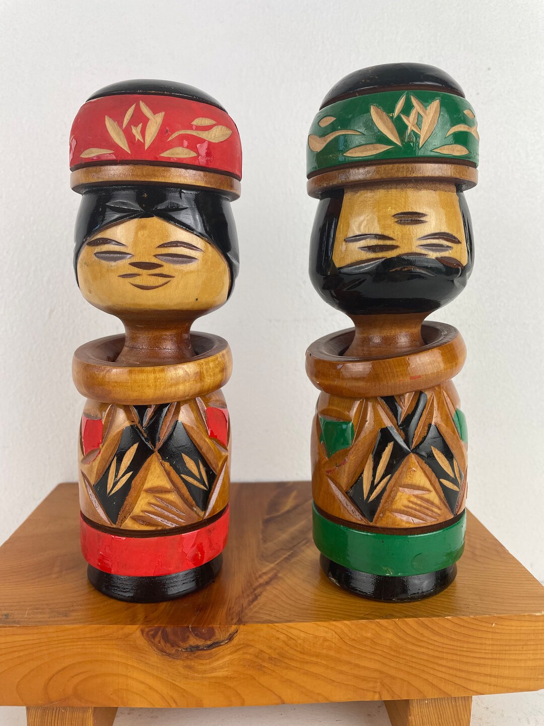 Poupée Kokeshi Japonaise Vintage - Ainu Nipopo Ningyo - Art Traditionnel
