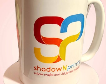 Business logo Mug, Customized business mug, Employee Appreciation, shadowNprints, Personalized coffee cup, branded mug, small business, gift