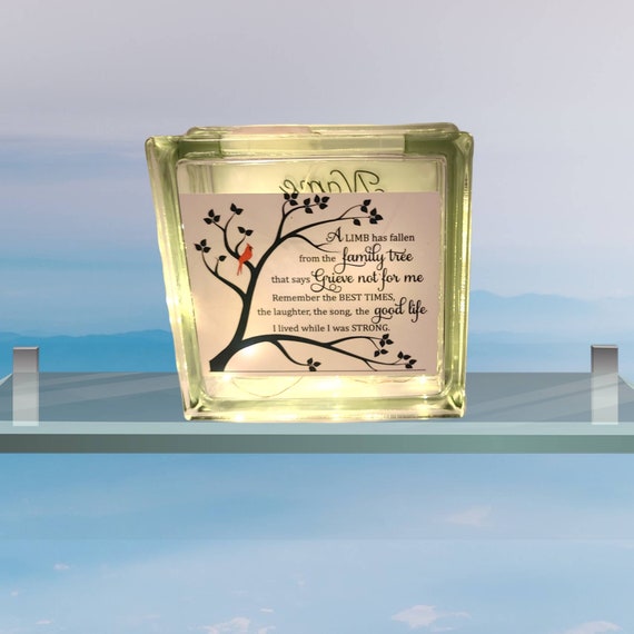 Memorial glass square for loved one, Mourning box for pet, condolence gift for family member, Deceased Memorial, Remembrance gift for friend
