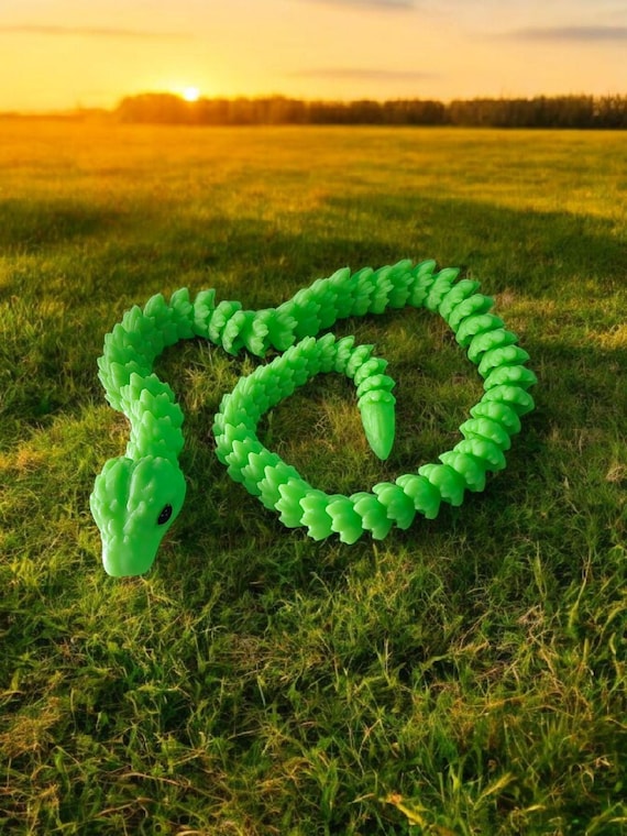 3d print, snake, crystal snake, fidget, birthday gift,  party favors, reptile lover, glow in the dark