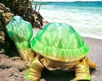 3D Printed Turtle Fidget Toy: Glow in the Dark Tortoise, Open Container Gift