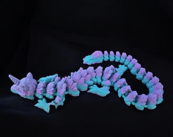 Unicornio-dragón impreso en 3D: juguete articulado antiestrés