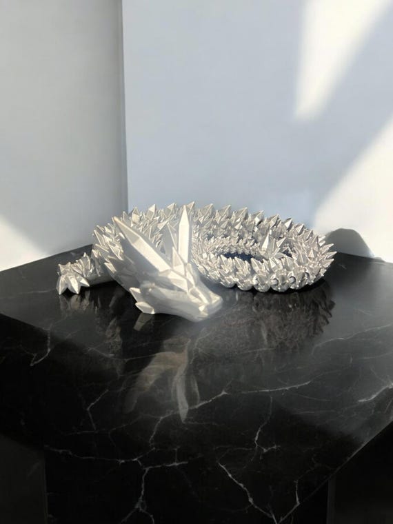 Crystal dragon, 3d print, gift for her, for a child, fidget, glow in the dark, birthday gift for an adult, Christmas, stocking stuffers