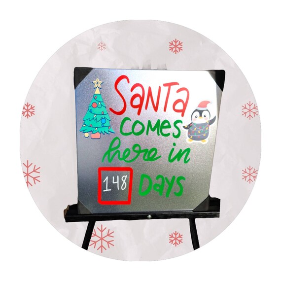 Holiday sign, Christmas wall art, Penguin and  Christmas tree, Christmas countdown, Christmas decor, Family gift, Holiday Office decor