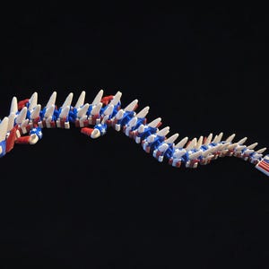 3d print, US Dragon, Patriotic, US Flag, America, Unique Gift, decorative figure, United States of America, Red, white and Blue