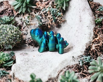 3D Print Stegosaurus Fidget: Dinosaur Keychain, Zipper Pull