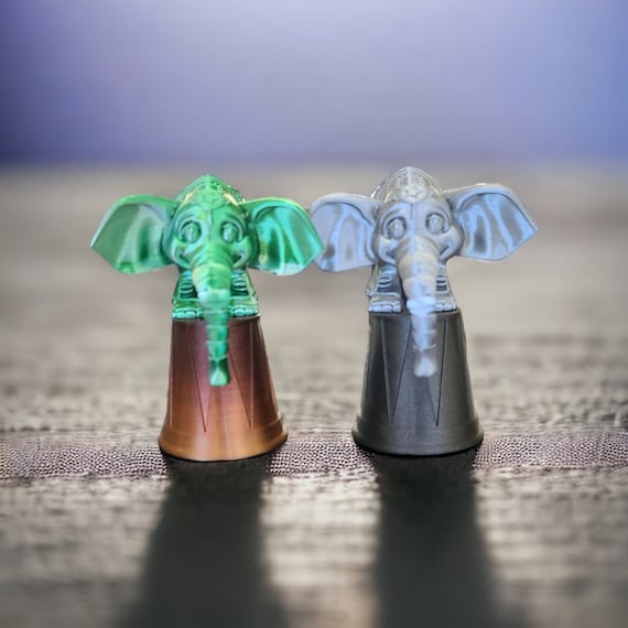 Elephant and Platform, 3d print, Christmas gift, circus animal, birthday gift, glow in the dark, figurine, Articulate elephant, desk toy