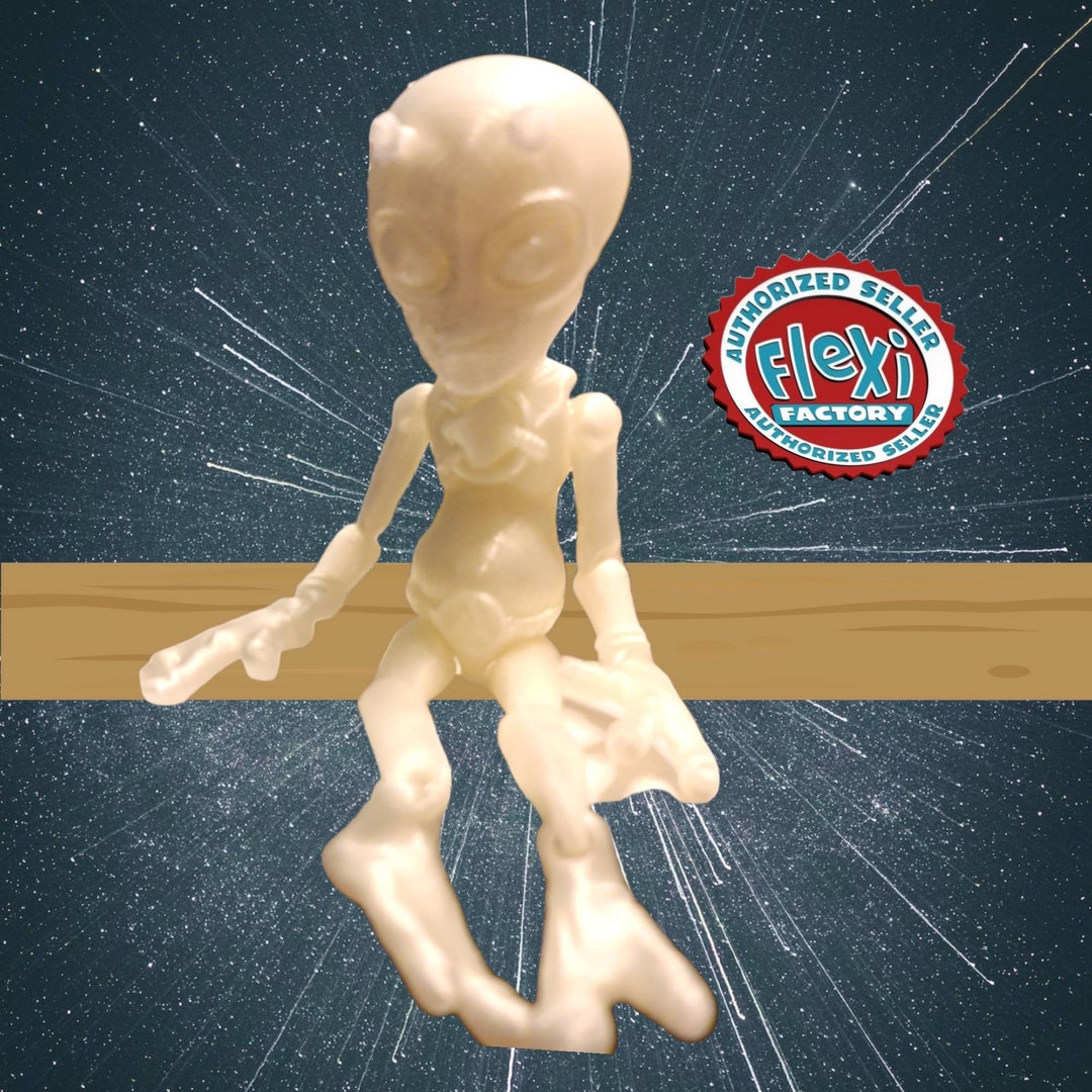 3D Printed Flexible Alien Fidget Toy - Glow in the Dark - Etsy