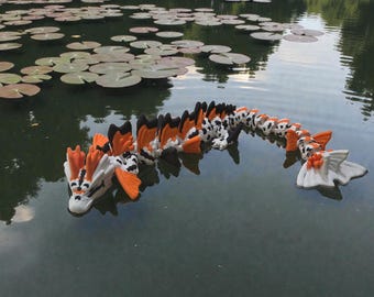 3D Printed Koi Dragon: Articulated Fidget Toy, 17 Inch