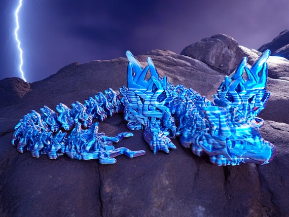 3d print, dragon, Storm winged dragon, for a teenager, birthday gift, glow in the dark, for an adult, lightning, weather, for her, for him