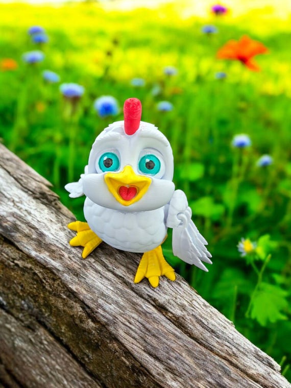 3d print, chicken, farm animal lover, bird, toy, easter basket stuffer, fidget, bird lover, birthday gift, best friend gift