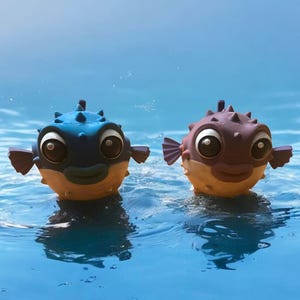 Puffer Fish,  3d print, ocean animal, beach lover, gift, water lover, sea creature, aquatic animal, fish lover, fidget