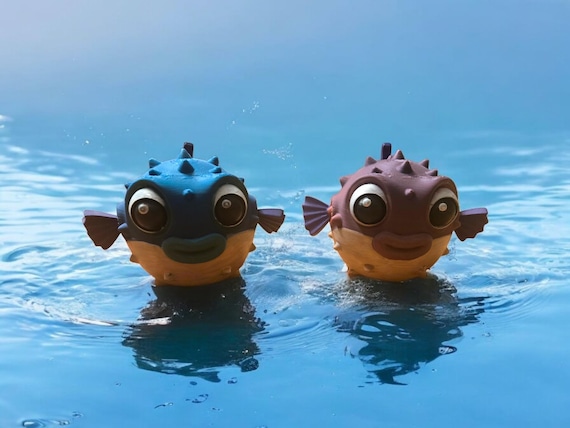 Puffer Fish,  3d print, ocean animal, beach lover, gift, water lover, sea creature, aquatic animal, fish lover, fidget