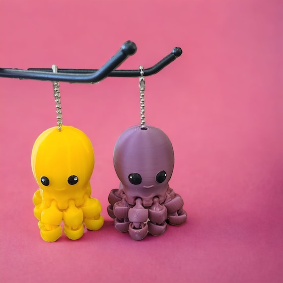 Octopus, 3d print, fidget, Baby, backpack zipper pull, gift, keychain, party favor, stocking stuffer, cephalopod, pull chain, birthday
