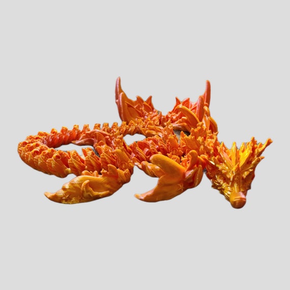 Coral reef dragon, 3d print, flexi dragon, toy, articulate dragon, Cinderwing, child gift, glow in dark, beach dragon, ocean, fairytale