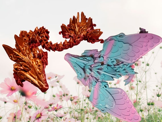 Dragon, 3d print, Butterfly dragon, birthday gift, for a girl, dragon with wings, insect, gift for a teenager, large fidget, child toy