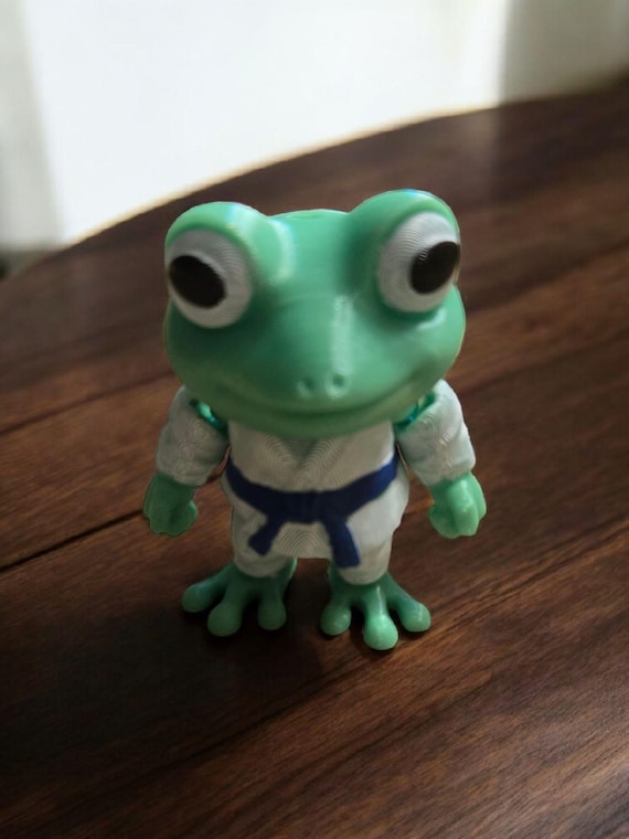 Frog, 3d print, Judo, gift, keychain, Easter Basket, birthday, party favors, backpack zipper pull, stocking stuffer, pull chain ornament