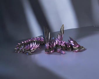Crystal Wing Dragon: 3D Printed Fidget Toy, Stocking Stuffer
