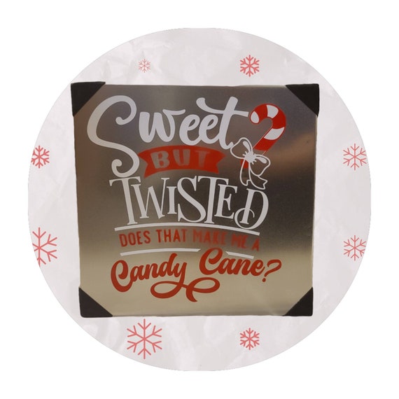 Holiday sign, Christmas wall art, Custom Canvas, Candy Cane, Sweet but twisted, Gag gift, Christmas decoration, Holiday gift, Holiday humor
