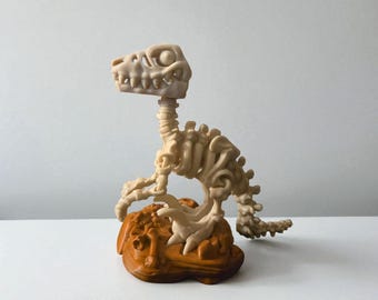3D Printed Articulated Raptor Skeleton: Dinosaur Toy, Science Gift