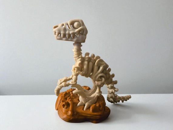 Raptor, 3d print, Skeleton Dinosaur, Prehistoric, Birthday gift, for a child, for him, animal, Bones, Science