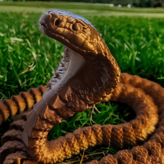 3d print Snake, Cobra snake, child toy, stocking stuffer for kids, fidget, birthday gift, 3d animal,  party favors, reptile lover, gag gift