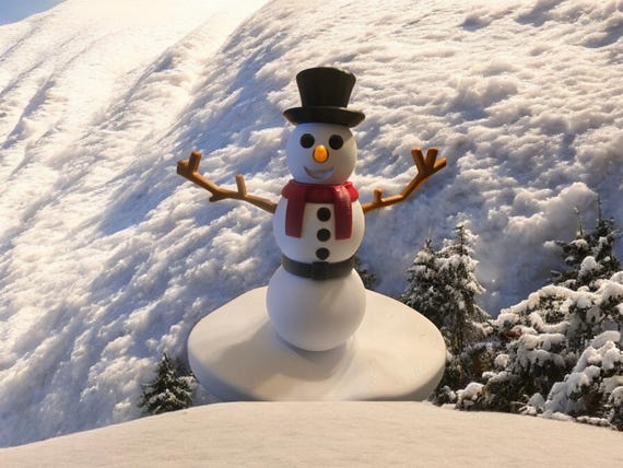 3d print, Snowman, Christmas, Holiday decorations, winter, figurine,  gift for her, gift for mom, gift