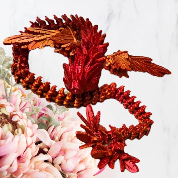 Flying serpent 3d print dragon, winged serpent by Cinderwing, birthday gift for her, child toy, Christmas gift for him, gift for a teenager