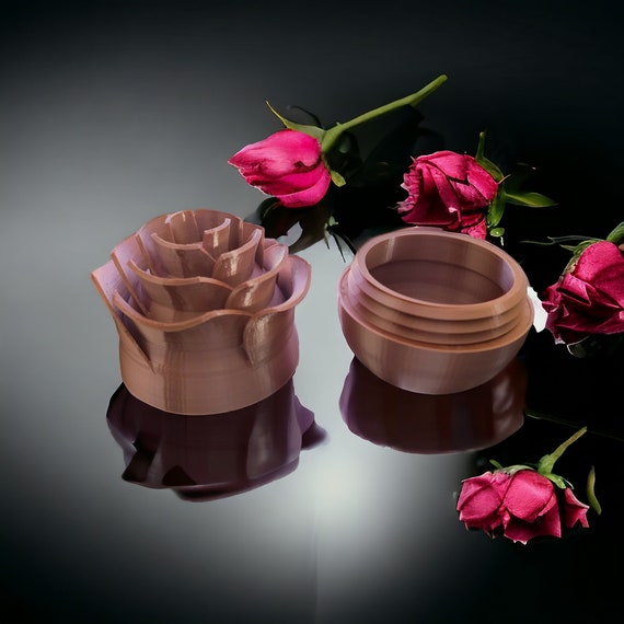 3d print, smooth Rose container, Valentines Day, Mother's day,  Easter Egg, gift for her, gift for mom, birthday gift, gift holder, wedding