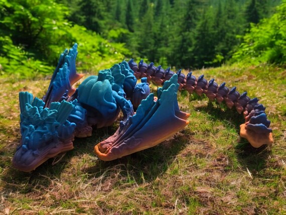 Fall dragon, 3d print, Pumpkin Wyvern, Autumn, Ghourds, seasonal dragon, Mythical creature, Gift