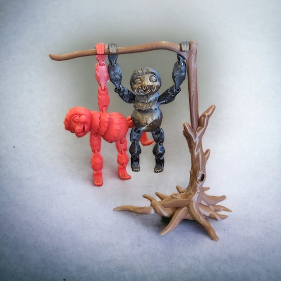 3d print, hanging sloth with tree, birthday gift for a child, teacher appreciation gift, christmas gift, figurine, animal lover gift