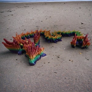 3D Printed Ocean Dragon: Articulated PLA Plastic Toy