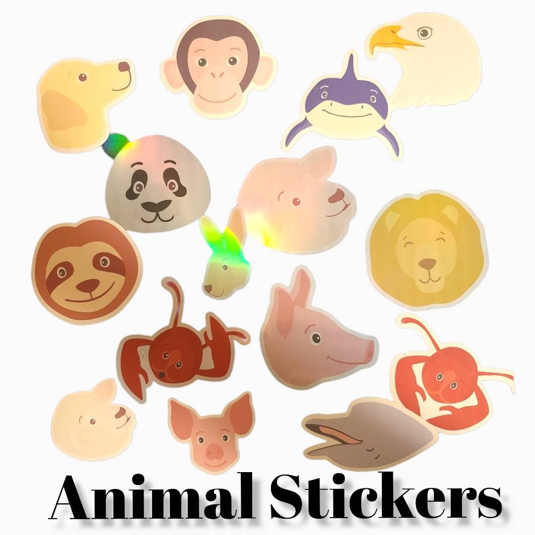 Large Animal Sticker Set Water Bottle Decal Large Sticker - Etsy Large Animal Sticker Set Water Bottle Decal Large Sticker - Etsy