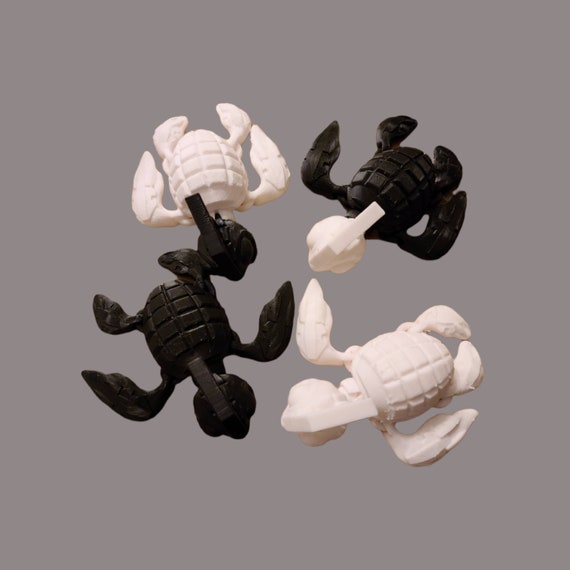 Turtle 3d print, grenade turtle, Easter basket, paint your 3d print, flexi turtle, fidget, articulated turtle, glow in the dark