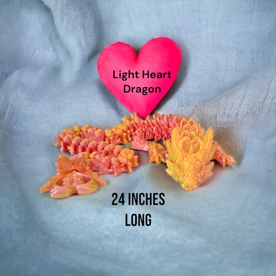 3d print, Light Heart dragon, Love dragon, Valentines Day, Romantic gift, birthday, gift for her, Wedding,  Anniversary gift, couple gift