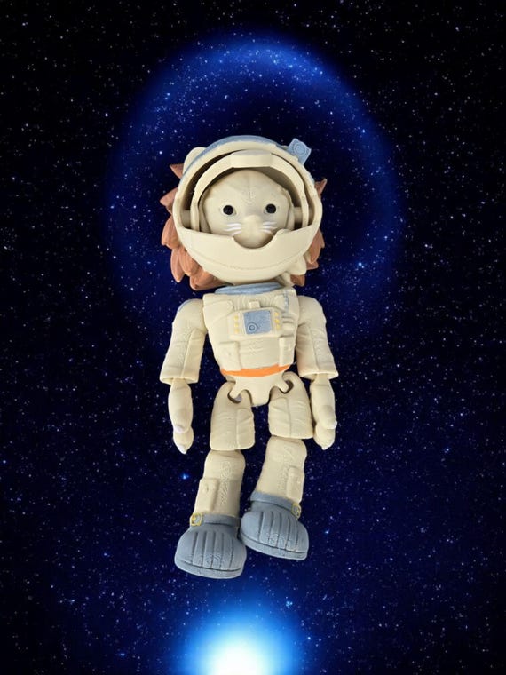 Lion, Astronaut, Leo, 3d print, gift, for a teenager, Space, Planet lover, Astrology, Birthday, Easter, King of the jungle, stocking stuffer