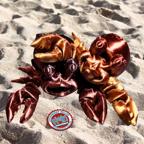 3d print, Hermit crab,  fidget toy for a kid, birthday gift for child, glow in the dark beach theme party favor, treasure box item, ocean
