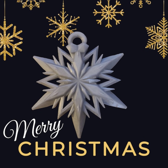 Large Snowflake, Christmas ornament, 3d print, snowflake, holiday decorations, Christmas decorations,  holiday gift, Glow in the dark