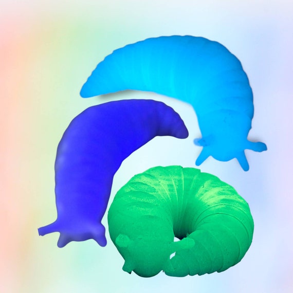 Slug, fidget toy, party favor for kids, stocking stuffer, glow in dark, 3d printed kids toy, fidget toy for a teenager, birthday gift