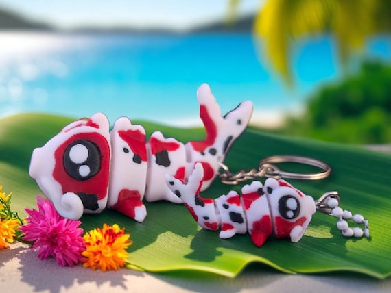 Koi, Fish, Pond, Keychain, 3d print,  birthday gift, Animals, Christmas gift, for a child, party favor